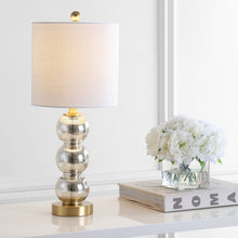 Load image into Gallery viewer, 21" Gold Globe Table Lamp With Drum Shade