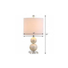 Load image into Gallery viewer, 19" Clear And Off White Globe Table Lamp With Drum Shade