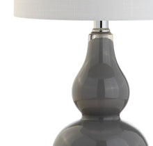 Load image into Gallery viewer, 21" Silver Gourd Table Lamp With Drum Shade