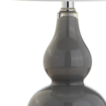 Load image into Gallery viewer, 21" Silver Gourd Table Lamp With Drum Shade