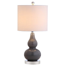 Load image into Gallery viewer, 21" Silver Gourd Table Lamp With Drum Shade