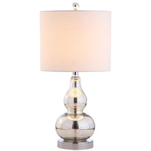 Load image into Gallery viewer, 21" Silver Gourd Desk Lamp With Drum Shade
