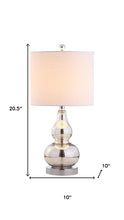 Load image into Gallery viewer, 21" Silver Gourd Desk Lamp With Drum Shade