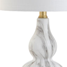 Load image into Gallery viewer, 21" Gold Gourd Table Lamp With Drum Shade