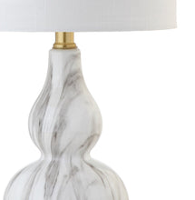 Load image into Gallery viewer, 21" Gold Gourd Table Lamp With Drum Shade