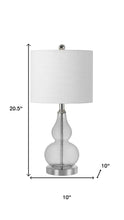 Load image into Gallery viewer, 21" Silver Gourd Bedside Lamp With Drum Shade