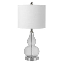 Load image into Gallery viewer, 21" Silver Gourd Bedside Lamp With Drum Shade