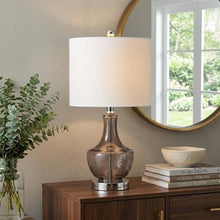 Load image into Gallery viewer, 20" Silver Table Lamp With Drum Shade