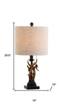 Load image into Gallery viewer, 21" Brown Table Lamp With Drum Shade