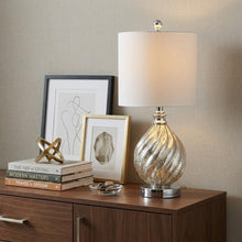 Load image into Gallery viewer, 21" Silver Novelty Table Lamp With Globe Shade