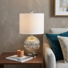 Load image into Gallery viewer, 21" Silver Novelty Table Lamp With Globe Shade