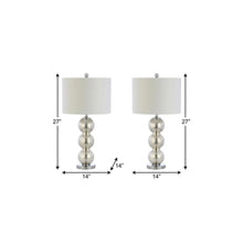 Load image into Gallery viewer, Set of Two 27" Silver Novelty Table Lamps With Drum Shades