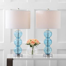 Load image into Gallery viewer, Set of Two 27" Silver Novelty Table Lamps With Drum Shades