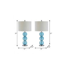 Load image into Gallery viewer, Set of Two 27" Silver Novelty Table Lamps With Drum Shades