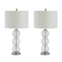 Load image into Gallery viewer, Set of Two 27" Silver Novelty Table Lamps With Drum Shades