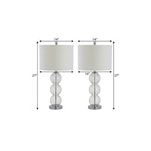 Load image into Gallery viewer, Set of Two 27" Silver Novelty Table Lamps With Drum Shades