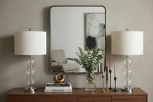 Load image into Gallery viewer, Set of Two 27" Silver Novelty Table Lamps With Drum Shades
