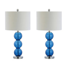Load image into Gallery viewer, Set of Two 27" Silver Novelty Table Lamps With Drum Shades