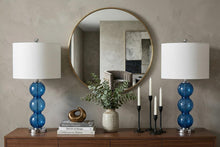 Load image into Gallery viewer, Set of Two 27" Silver Novelty Table Lamps With Drum Shades