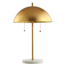 Load image into Gallery viewer, 21" White Round Table Lamp With Globe Shade