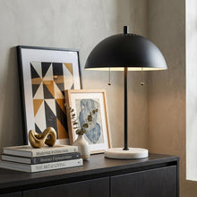 Load image into Gallery viewer, 21" White Round Table Lamp With Globe Shade