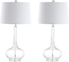 Load image into Gallery viewer, Set of Two 29" Clear Novelty Table Lamps With Drum Shades