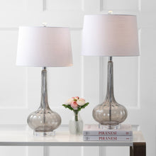 Load image into Gallery viewer, Set of Two 29" Clear Novelty Table Lamps With Drum Shades