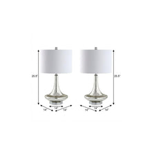 Load image into Gallery viewer, Set of Two 26" Silver Novelty Table Lamps With Drum Shades