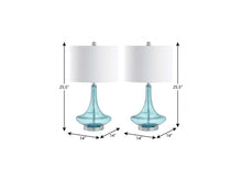 Load image into Gallery viewer, Set of Two 26" Silver Novelty Table Lamps With Drum Shades