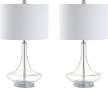 Load image into Gallery viewer, Set of Two 26" Silver Novelty Table Lamps With Drum Shades