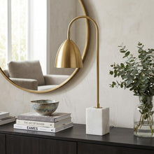 Load image into Gallery viewer, 26" White Arched Lamp With Novelty Shade