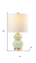 Load image into Gallery viewer, 20" Gold Gourd Table Lamp With Drum Shade