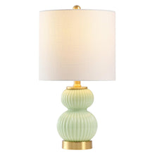 Load image into Gallery viewer, 20" Gold Gourd Table Lamp With Drum Shade