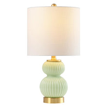 Load image into Gallery viewer, 20" Gold Gourd Table Lamp With Drum Shade
