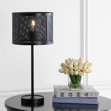 Load image into Gallery viewer, 25" Black Table Lamp With Globe Shade