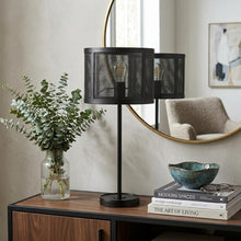 Load image into Gallery viewer, 25" Black Table Lamp With Globe Shade