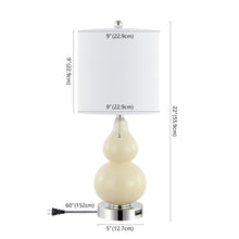 Load image into Gallery viewer, Set of Two 22" Silver Gourd Table Lamps With Drum Shades