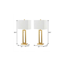 Load image into Gallery viewer, Set of Two 29" Gold Table Lamps With Shades