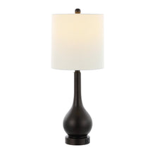 Load image into Gallery viewer, Set of Two 24" Antiqued Bronze Gourd Table Lamps With Drum Shades