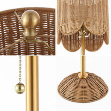 Load image into Gallery viewer, Set of Two 28" Brown Table Lamps With Drum Shades