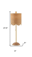 Load image into Gallery viewer, Set of Two 28" Brown Table Lamps With Drum Shades