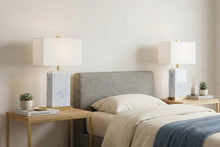 Load image into Gallery viewer, Set of Two 25" Gold Table Lamps With Shades