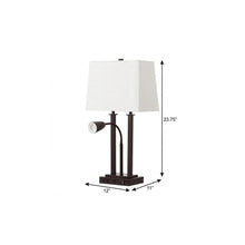 Load image into Gallery viewer, 24" Antiqued Bronze Swing Arm Novelty Table Lamp With Shade