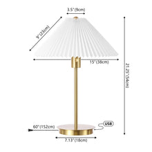 Load image into Gallery viewer, 21" Gold Table Lamp With Empire Shade