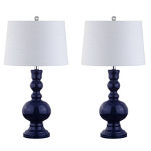 Load image into Gallery viewer, Set of Two 29" Blue Novelty Table Lamps With Drum Shades