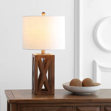 Load image into Gallery viewer, 22" Brown Table Lamp With Drum Shade