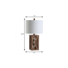 Load image into Gallery viewer, 22" Brown Table Lamp With Drum Shade