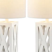 Load image into Gallery viewer, Set of Two 22" White Table Lamps With Drum Shades
