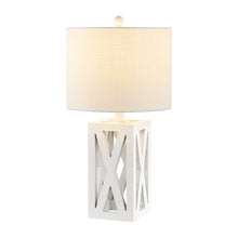 Load image into Gallery viewer, Set of Two 22" White Table Lamps With Drum Shades