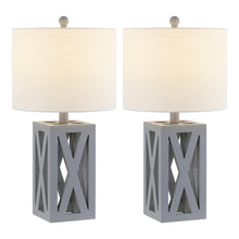 Load image into Gallery viewer, Set of Two 22" Gray Table Lamps With Drum Shades